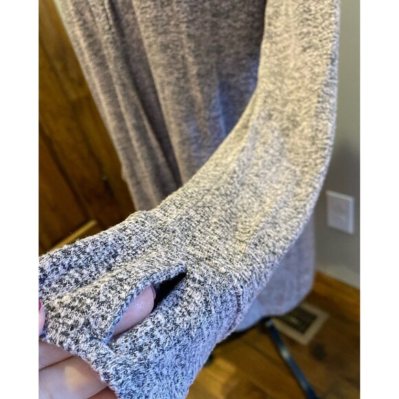 Hooded Cardigan Sweater Size ? 2X Gray Pink Open Front + Stretch Pockets - Picture 4 of 12